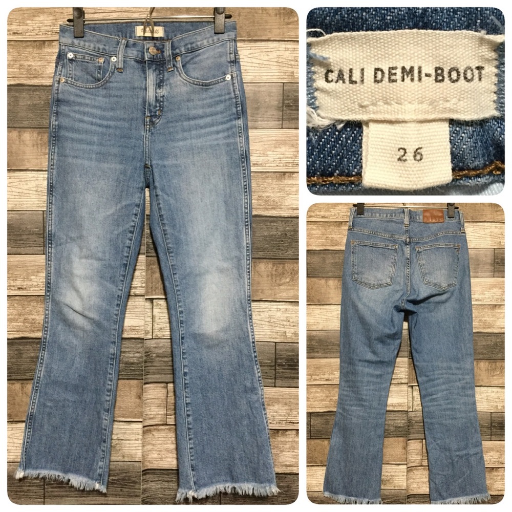 Madewell Cali Demi Boot Jeans Women’s 26 Blue (Inseam 25) Raw Hem